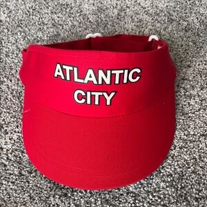 Atlantic City Red Visor - Vintage!! Adjustable